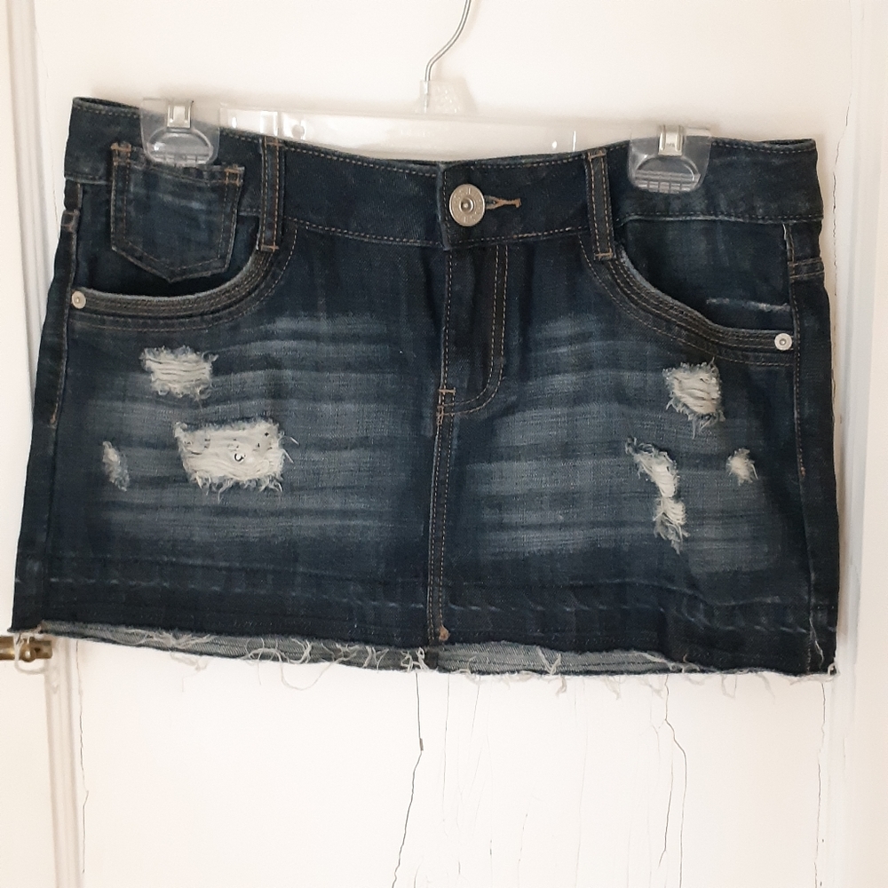 Guess Mini Skirt Denim Jean Distressed